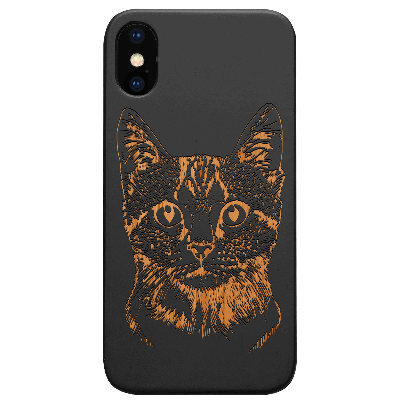 Cat - Engraved Wood Phone Case