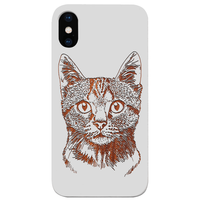 Cat - Engraved Wood Phone Case