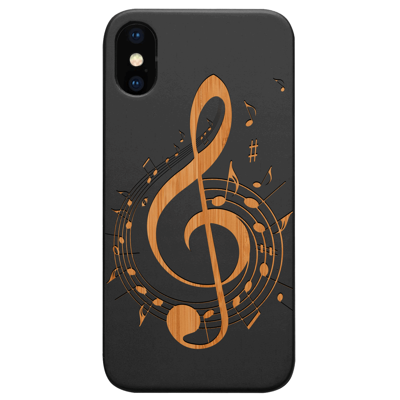 Clef 4 - Engraved Wood Phone Case