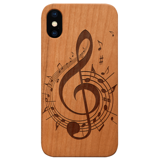 Clef 4 - Engraved Wood Phone Case
