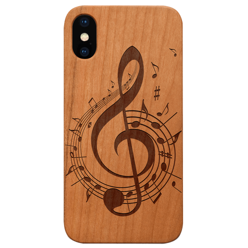 Clef 4 - Engraved Wood Phone Case