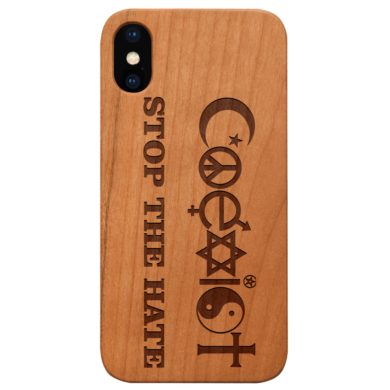 Coexist - Engraved Wood Phone Case