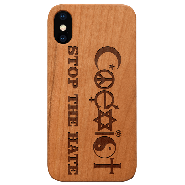 Coexist - Engraved Wood Phone Case