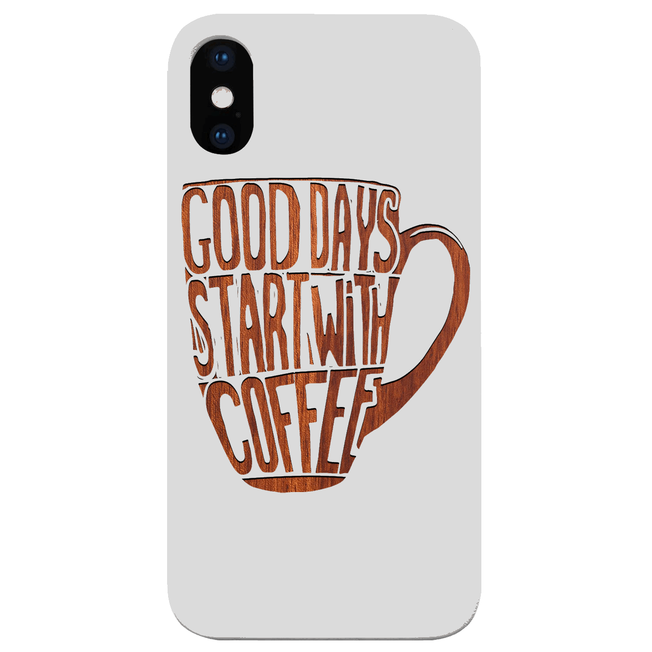 Coffee Cup - Engraved Wood Phone Case