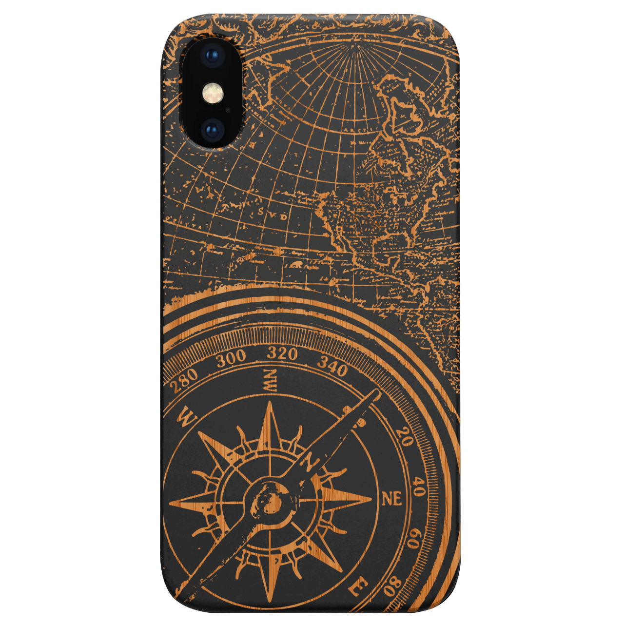 Compass - Engraved Wood Phone Case