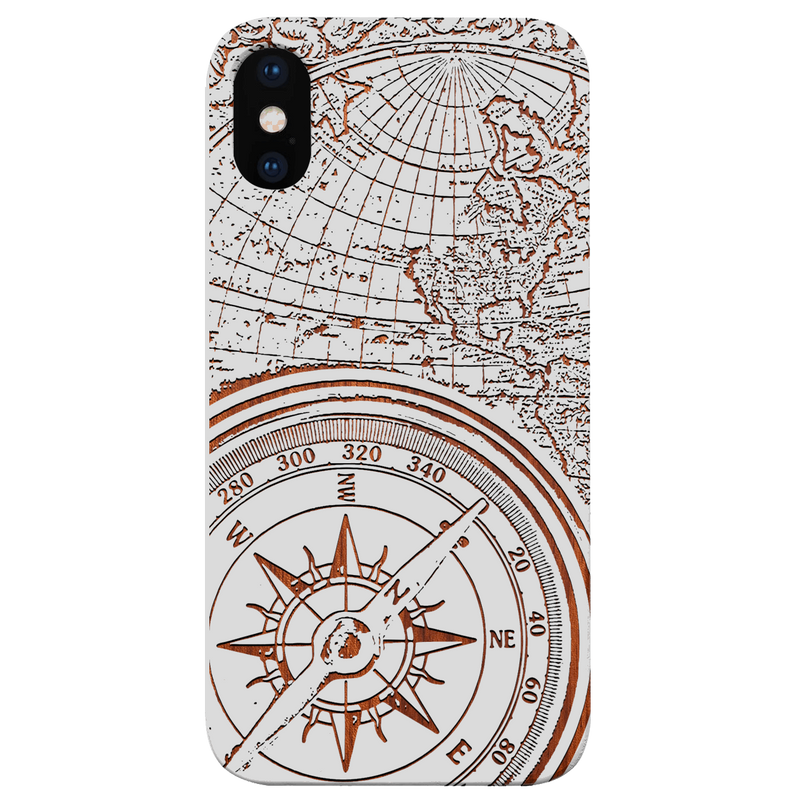 Compass - Engraved Wood Phone Case