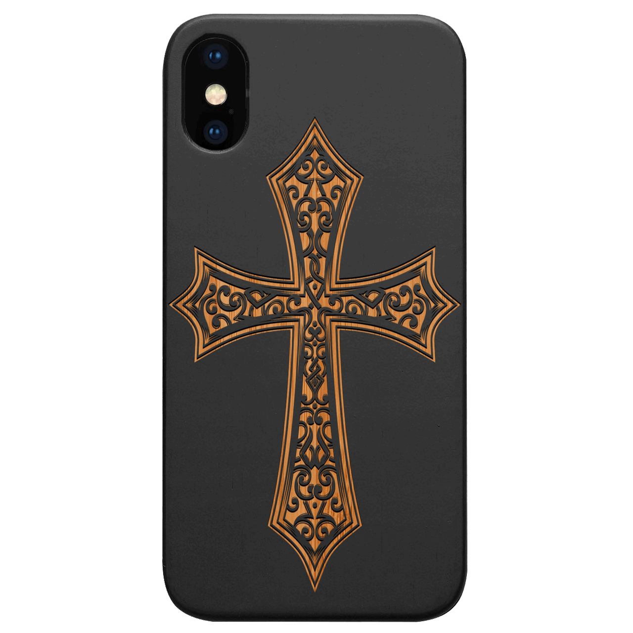 Cross 2 - Engraved Wood Phone Case