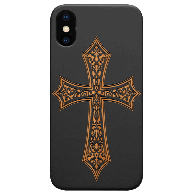 Cross 2 - Engraved Wood Phone Case