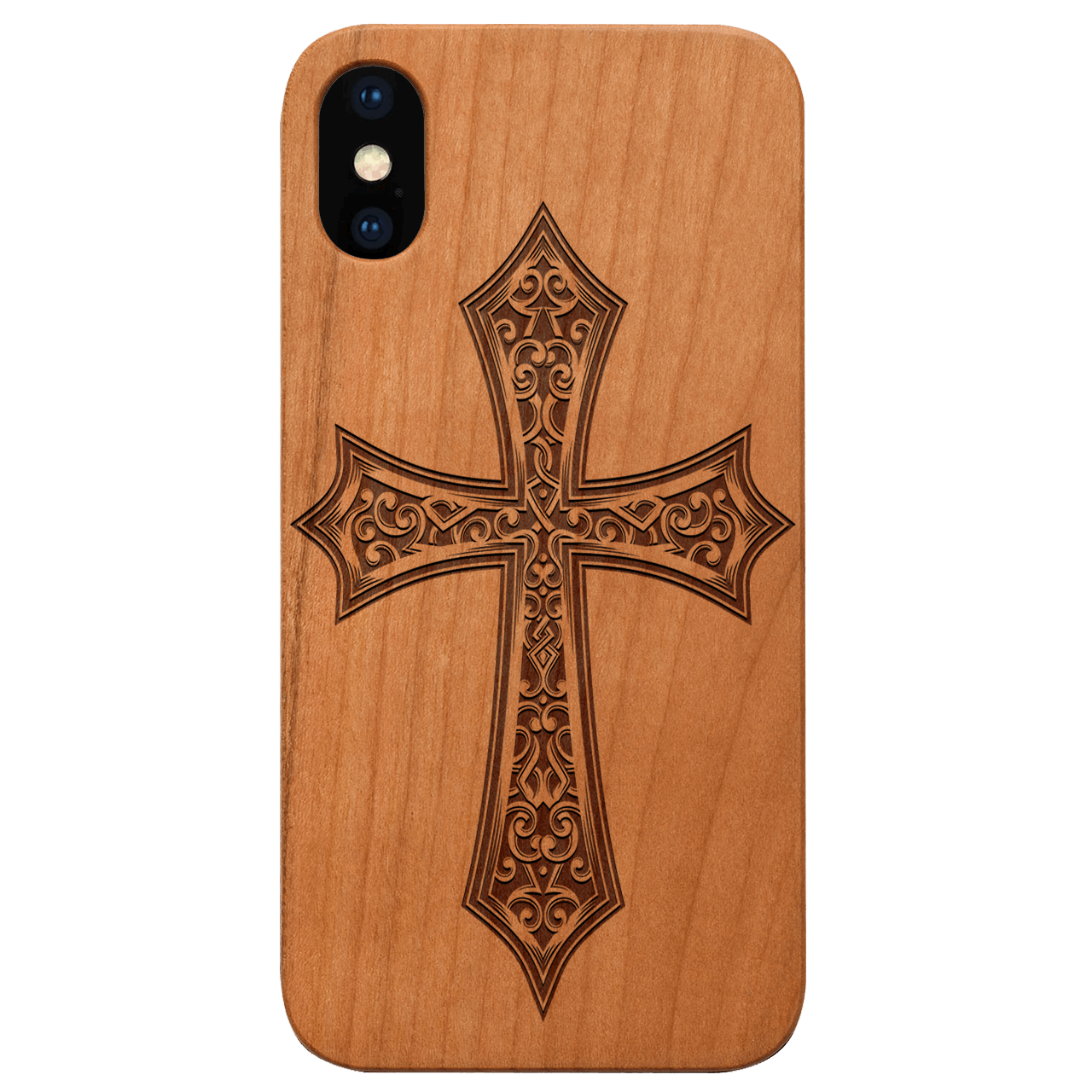 Cross 2 - Engraved Wood Phone Case