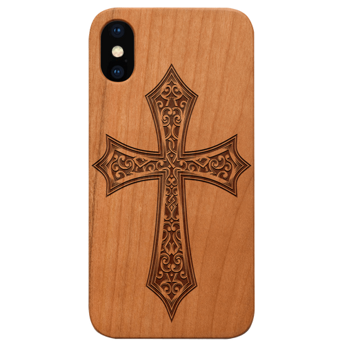 Cross 2 - Engraved Wood Phone Case
