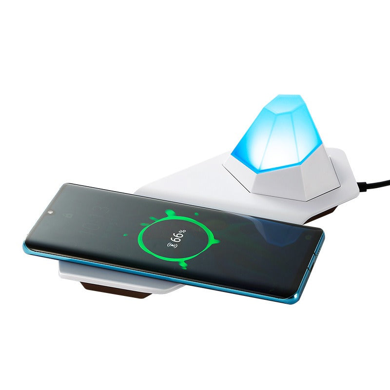 New Bedside Table Lamp Colorful Diamond Night Light Wireless Charger Multifunctional 2-In-1 Magnetic Atmosphere Lamp