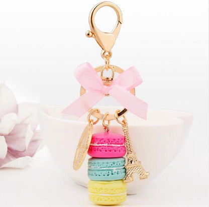 Women Cake Key chain fashion nice cute French pastries Keychain bag charm car Key Ring