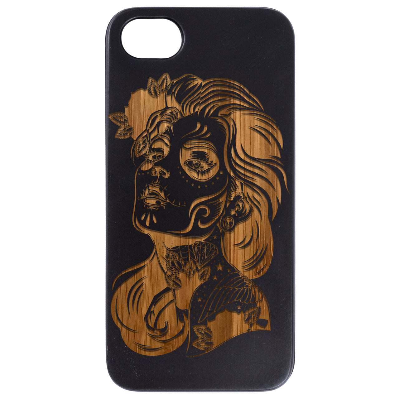 Day of Dead Girl - Engraved Wood Phone Case