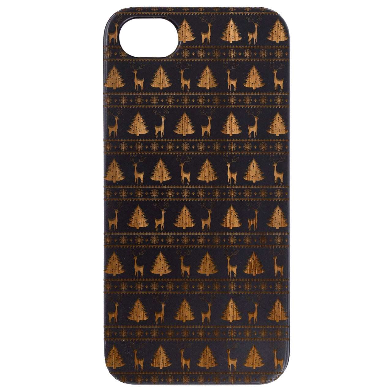 Deer Pattern - Engraved Wood Phone Case