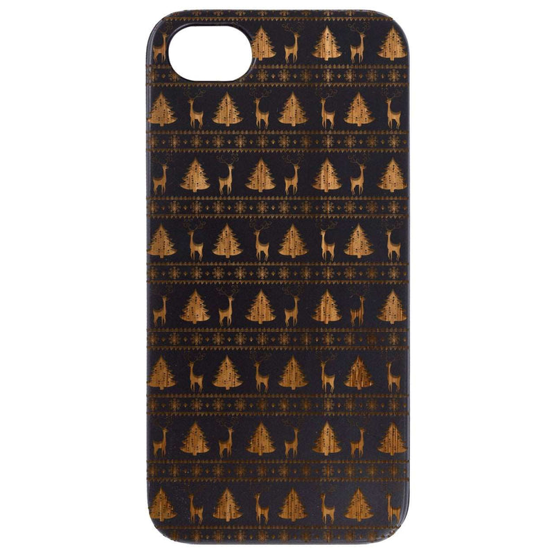 Deer Pattern - Engraved Wood Phone Case