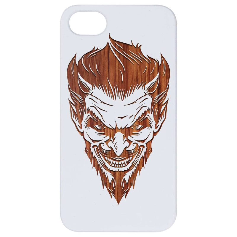 Devil Head - Engraved Wood Phone Case