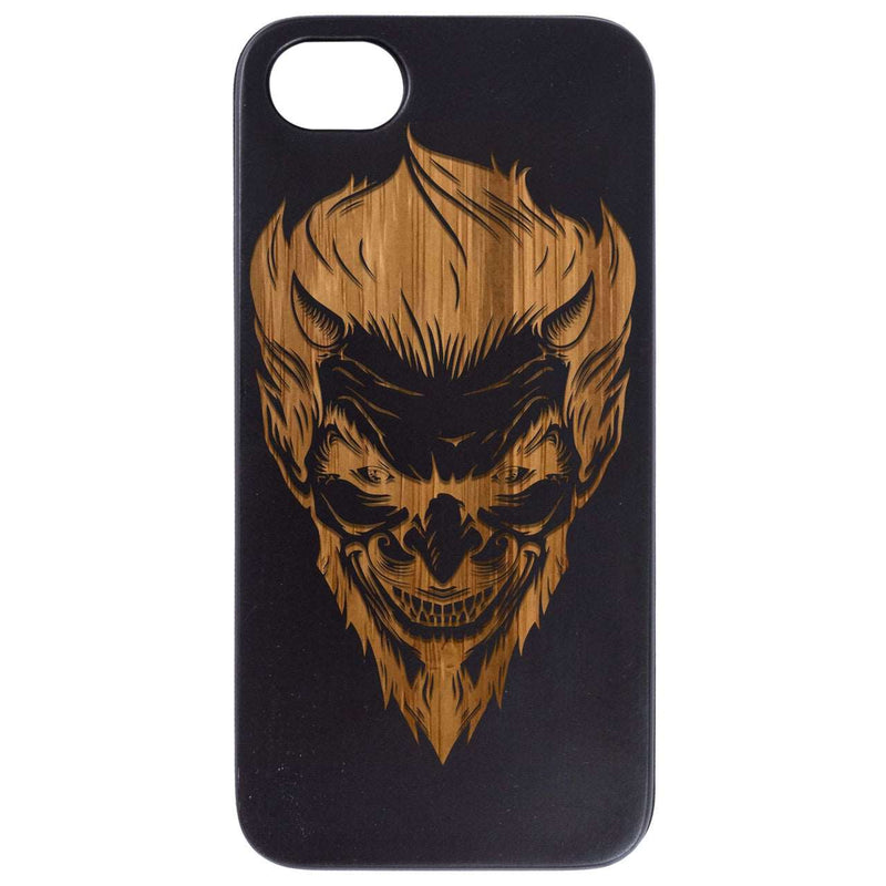 Devil Head - Engraved Wood Phone Case