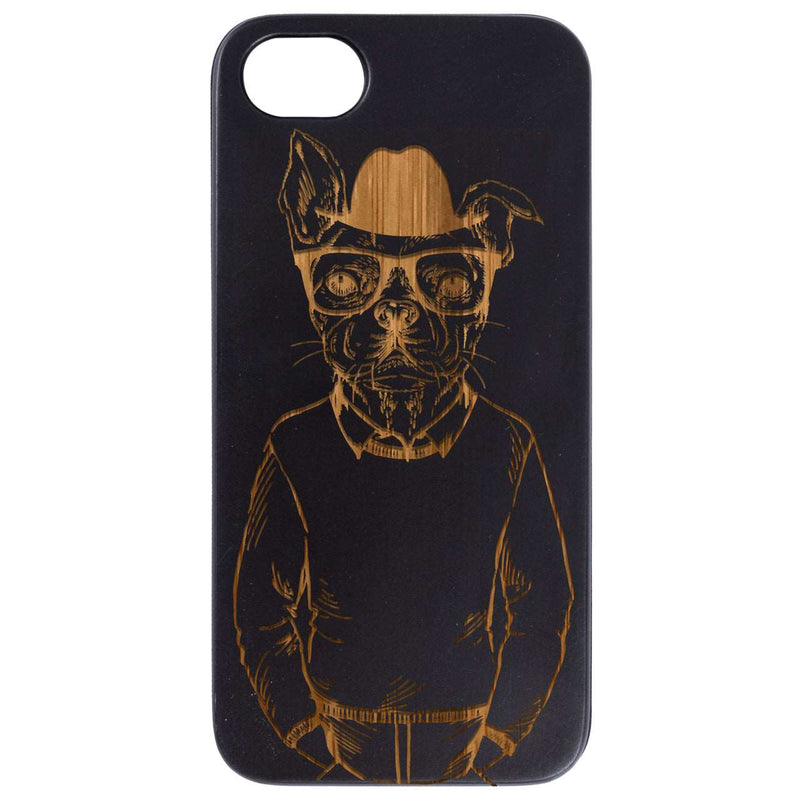 Dog man - Engraved Wood Phone Case