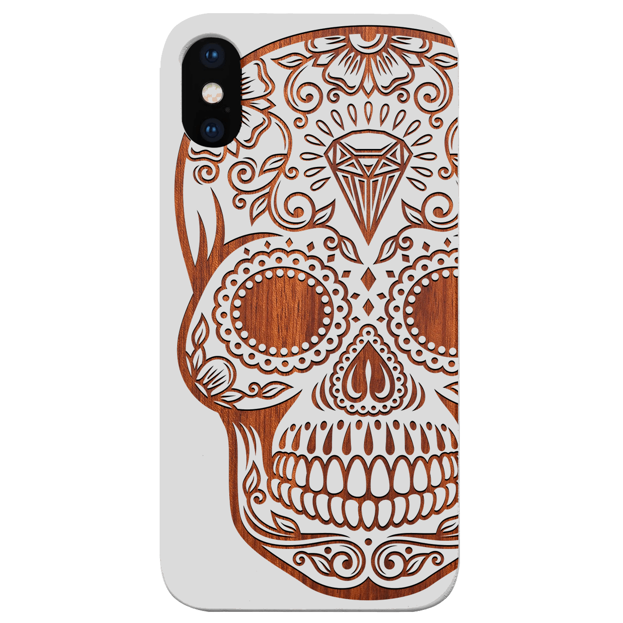 Diamond Skull - Engraved Wood Phone Case