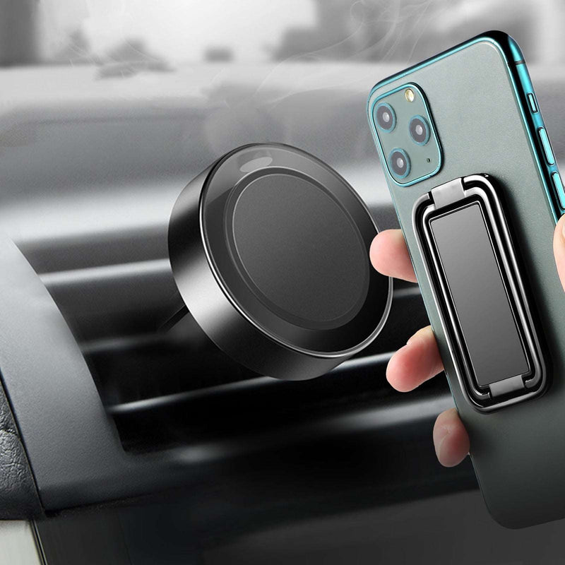 Double Magic Magnetic Car Phone Holder Stand For IPhone 12 Metal Phone Holder Foldable Desk Stand For Mobile Phone Universal