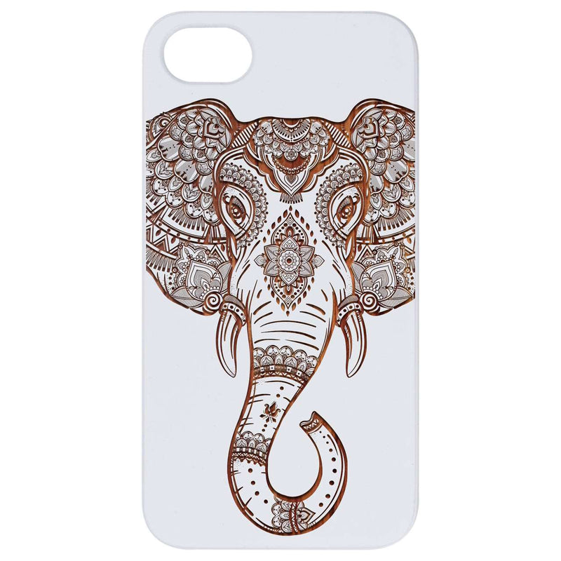 Elephant Head 1 - Engraved Wood Phone Case