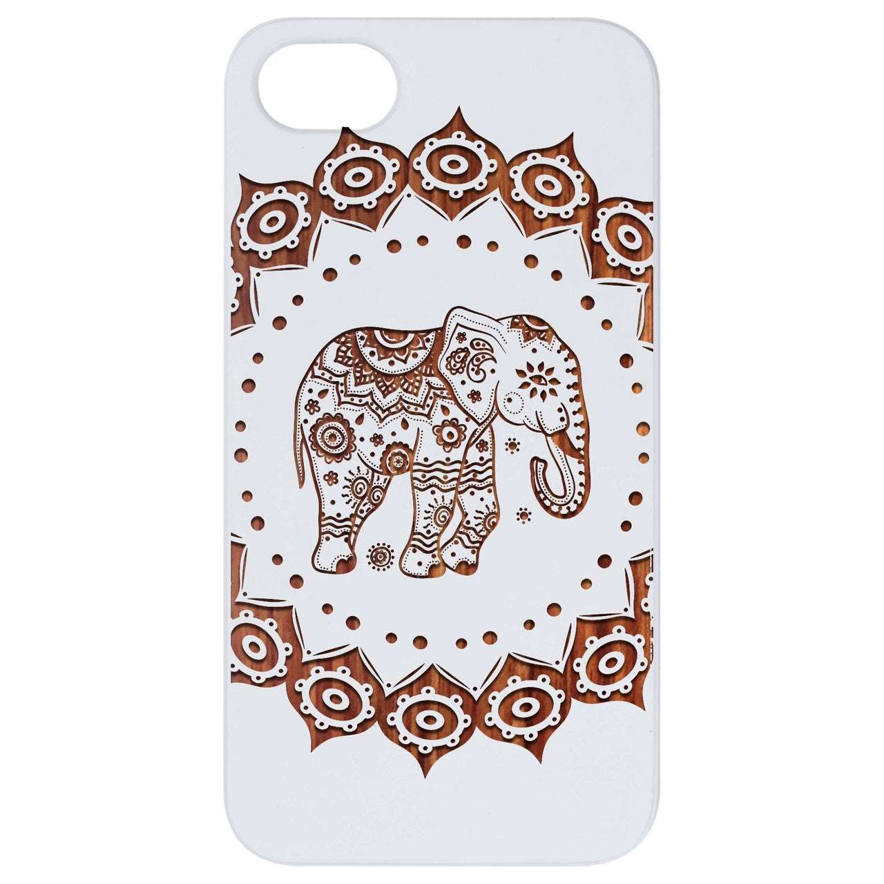 Elephant Mandala 1 - Engraved Wood Phone Case