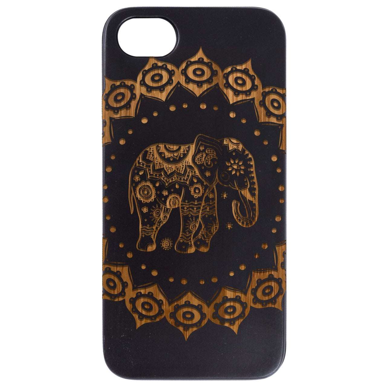 Elephant Mandala 1 - Engraved Wood Phone Case