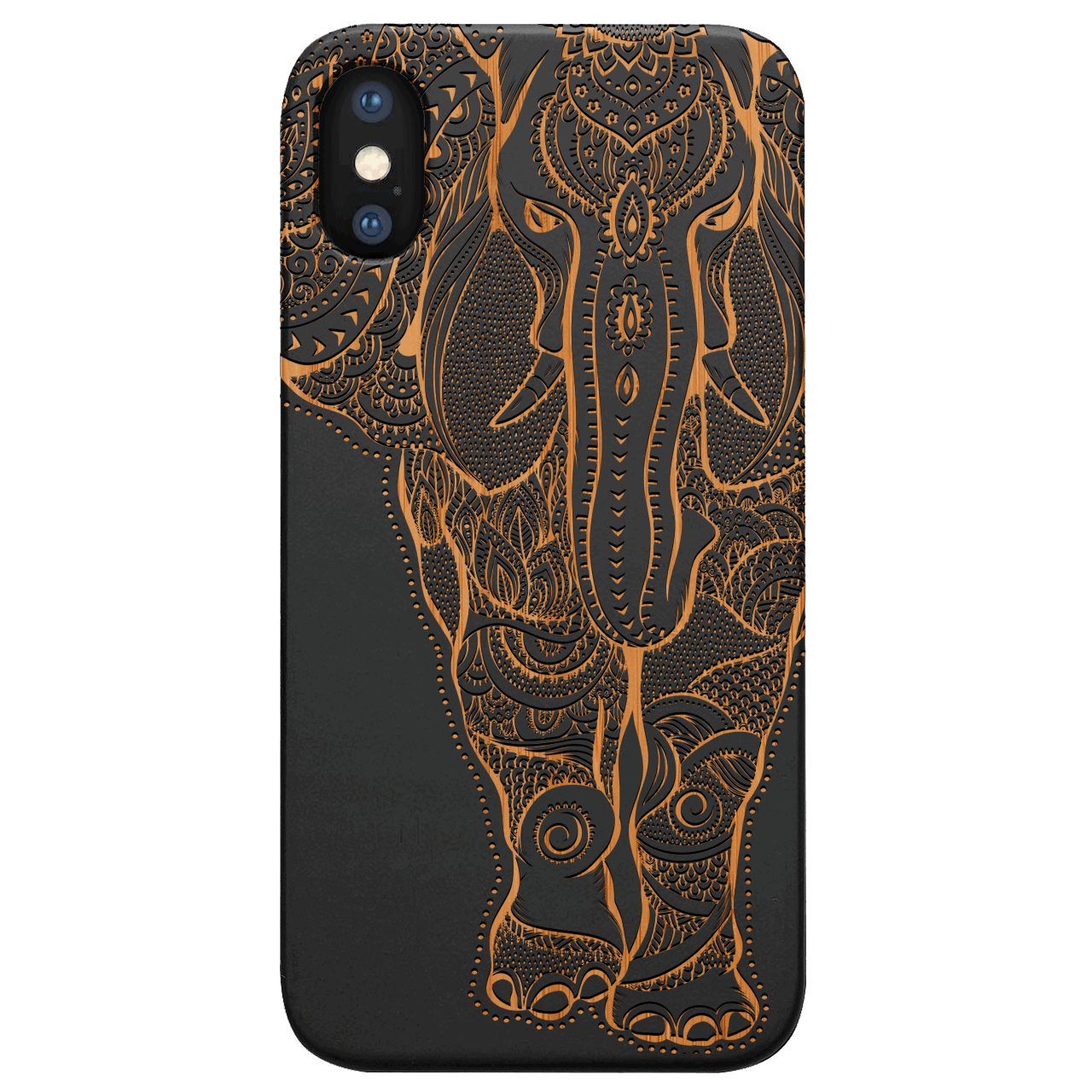 Elephant 2 - Engraved Wood Phone Case