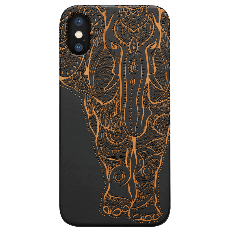 Elephant 2 - Engraved Wood Phone Case