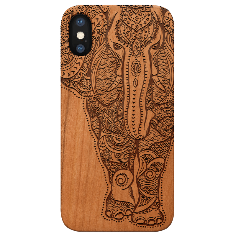 Elephant 2 - Engraved Wood Phone Case