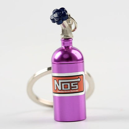 Fashion Metal Keyring Car Keychain Auto Key Chain Key Ring Holder Keyfob For NOS Turbo Nitrgen Bottle Car Styling Gift Pendant