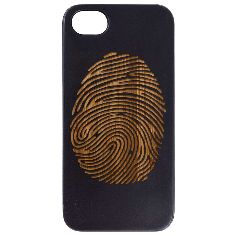 Fingerprint - Engraved Wood Phone Case