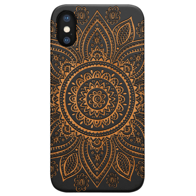 Floral Mandala 2 - Engraved Wood Phone Case