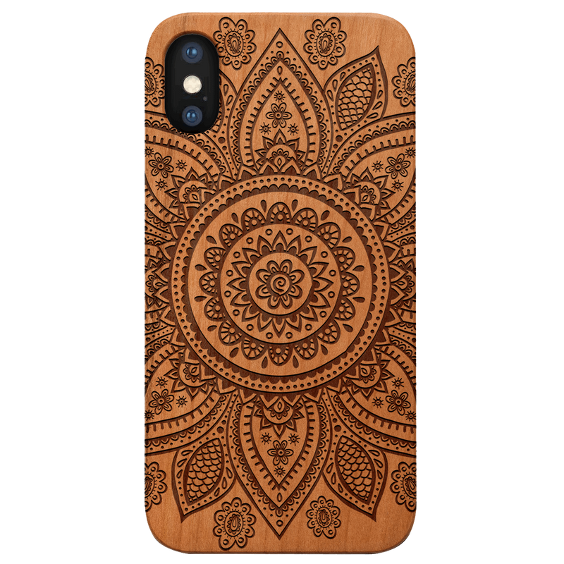 Floral Mandala 2 - Engraved Wood Phone Case