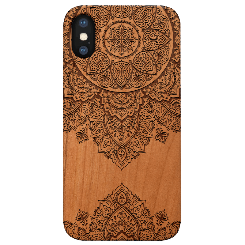 Floral Mandala 3 - Engraved Wood Phone Case