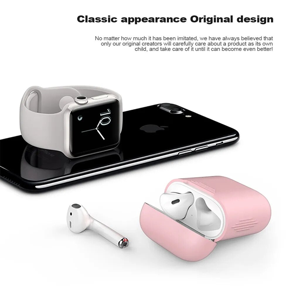 Funda de silicona suave para Apple Airpods funda a prueba de golpes para Apple AirPods auriculares fundas Ultra Thin Air Pods Protector funda