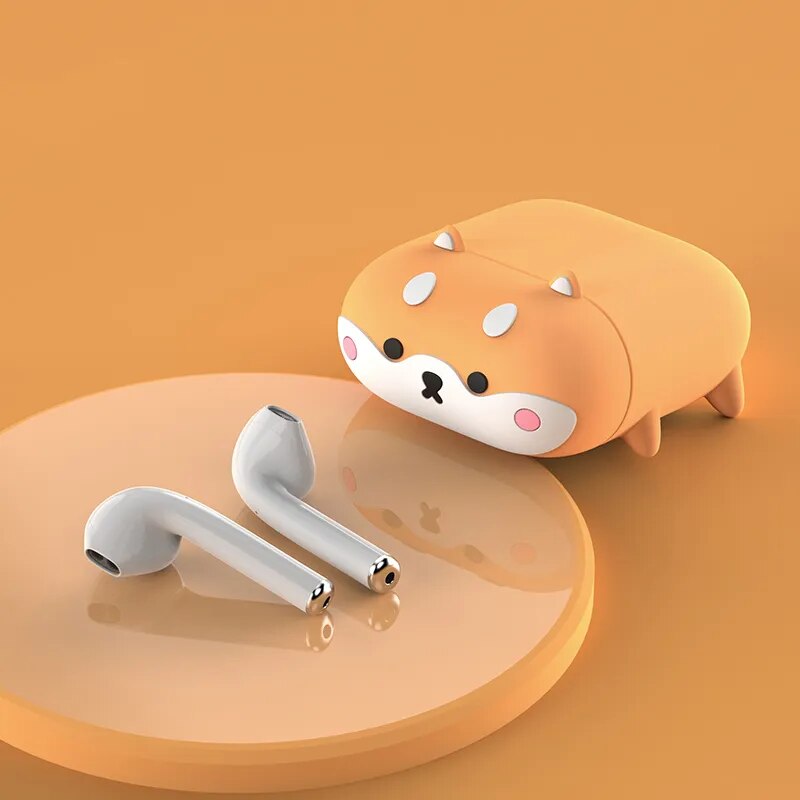 INS Cute Shiba Inu Soft Silicone Cover For Airpods 1/2 Kawaii Wireless Bluetooth Earphone Case For Airpods Pro Accessories