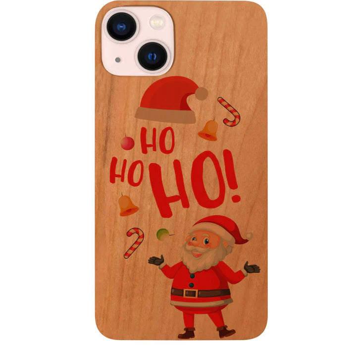 Christmas Father Santa Claus Ho Ho Ho - UV Color Printed Wood Phone Case