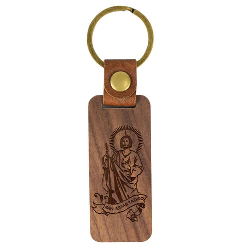 San Judas - Wood Keychain