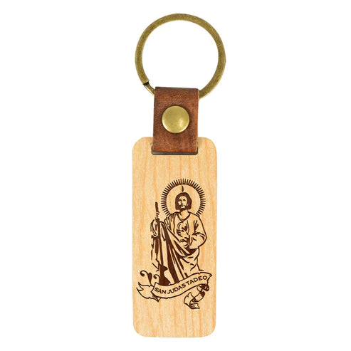 San Judas - Wood Keychain