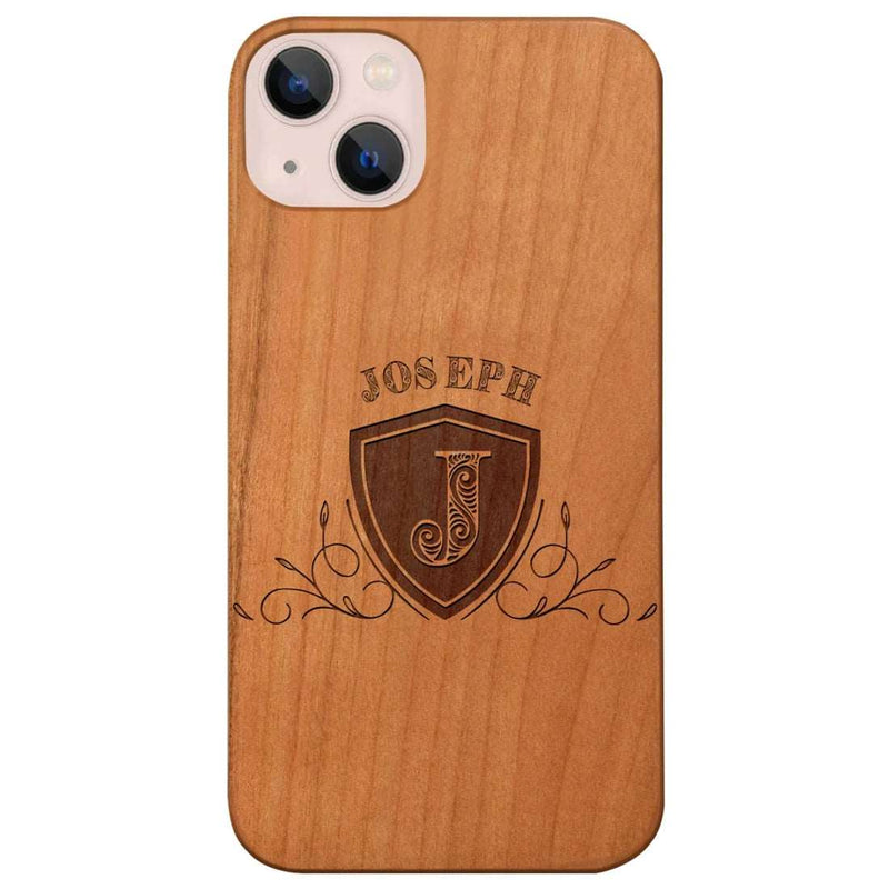 Custom Initial Monogram Wood Phone Case