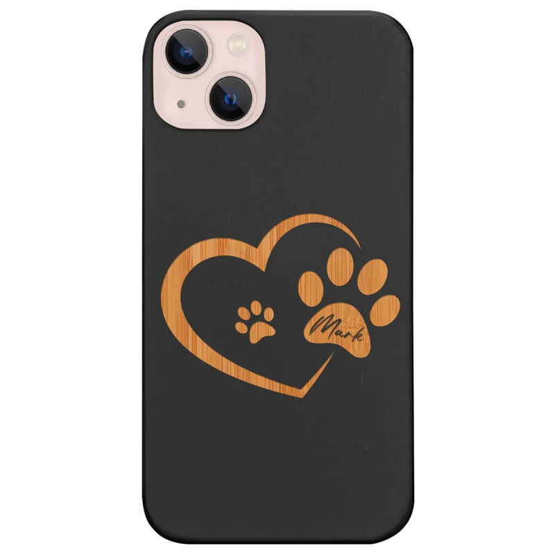 Custom Monogram Pet Name Wood Phone Case