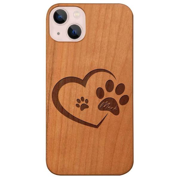 Custom Monogram Pet Name Wood Phone Case