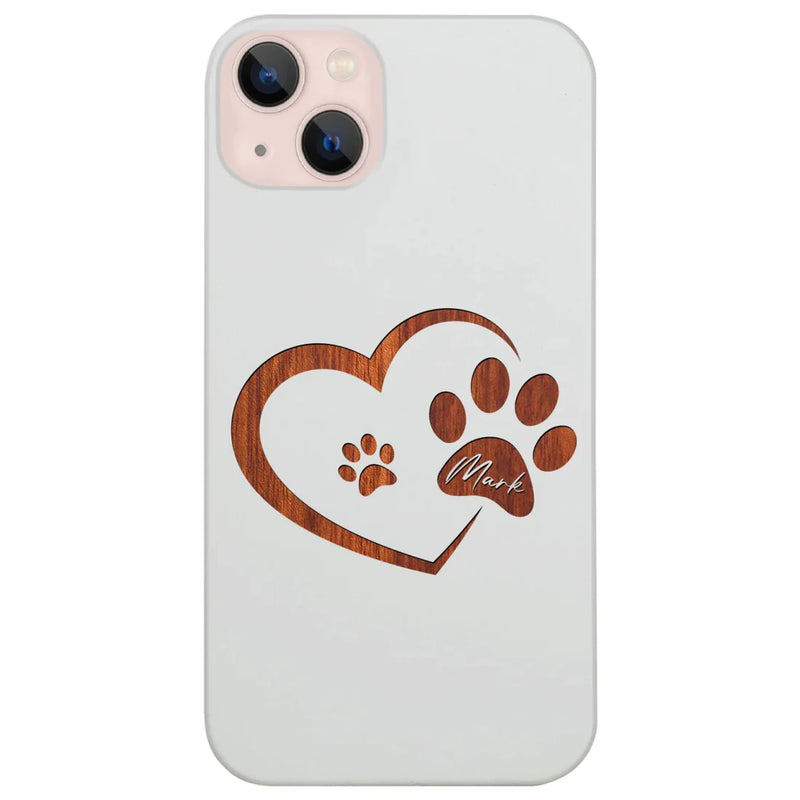 Custom Monogram Pet Name Wood Phone Case