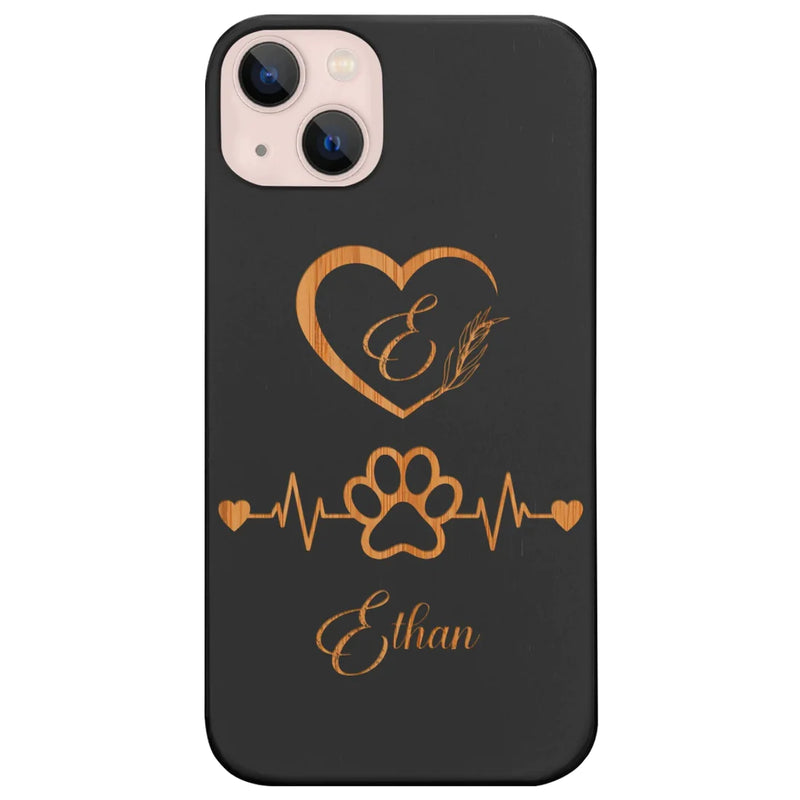 Monogram Custom Wood Phone Case - Personalized Pet Gift