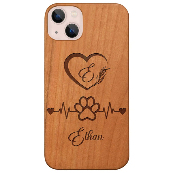 Monogram Custom Wood Phone Case - Personalized Pet Gift