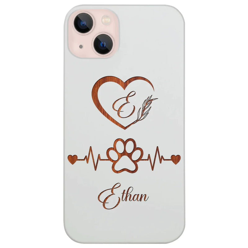 Monogram Custom Wood Phone Case - Personalized Pet Gift