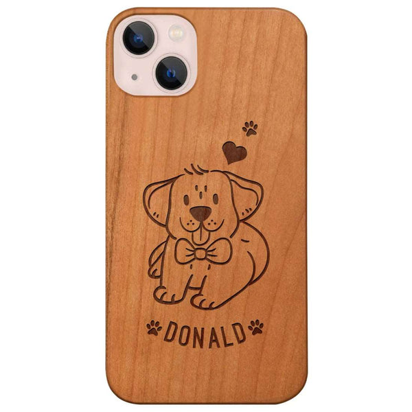 Custom Monogram Wood Phone Case - Custom Dog Name Phone Case