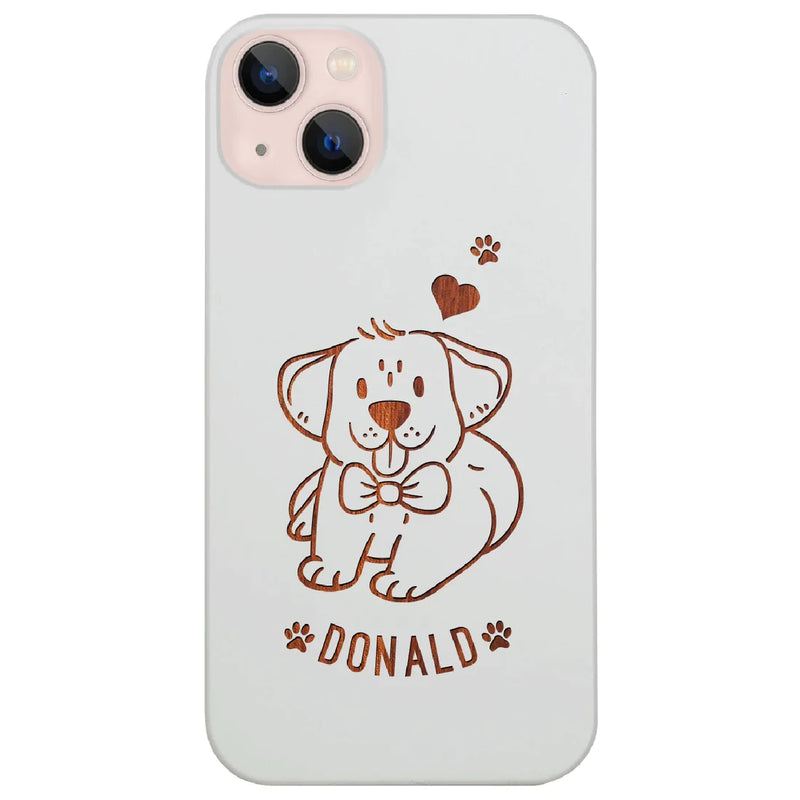 Custom Monogram Wood Phone Case - Custom Dog Name Phone Case