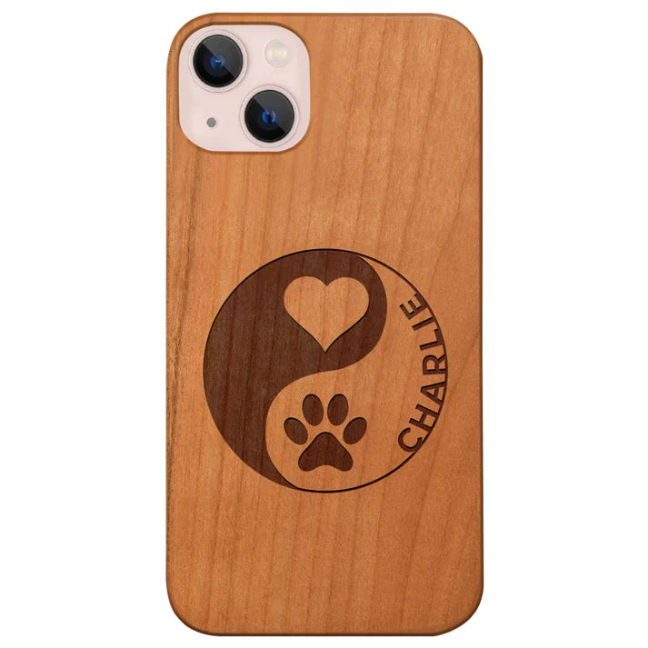 Custom Monogram Wood Phone Case - Custom Pet Name Phone Case